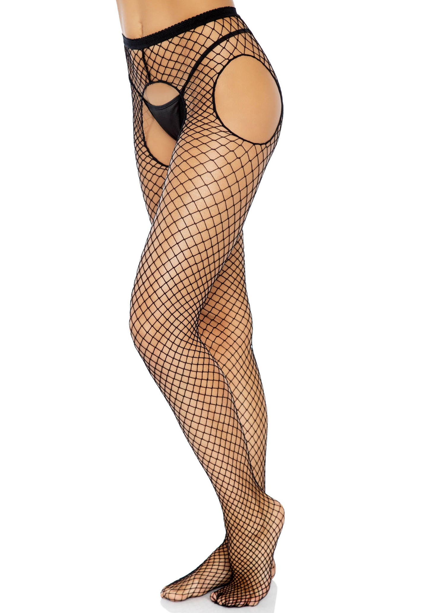 Collant Sexy Fishnet Suspender Nero