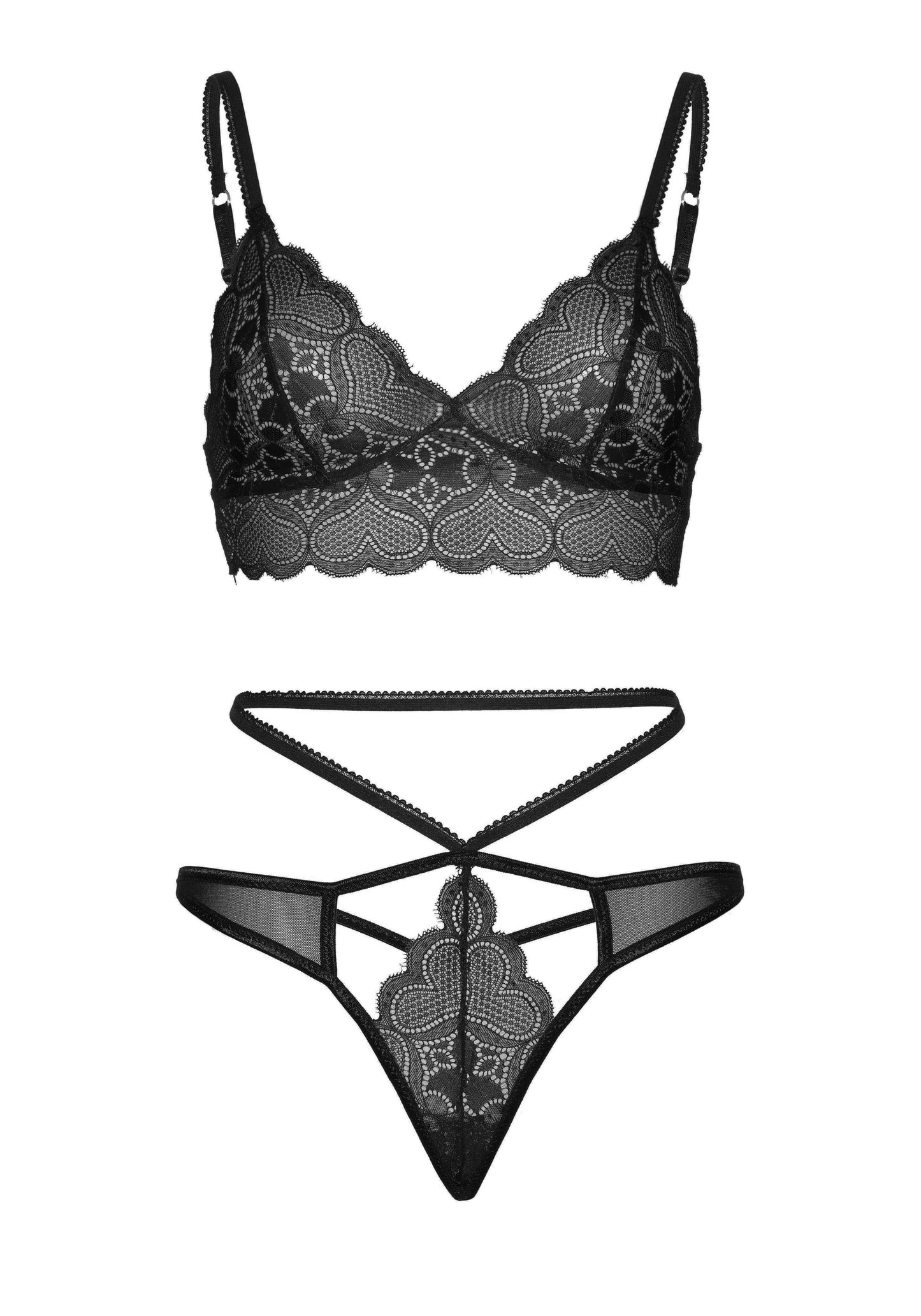 Completino Sexy Sweetheart Bralette Nero