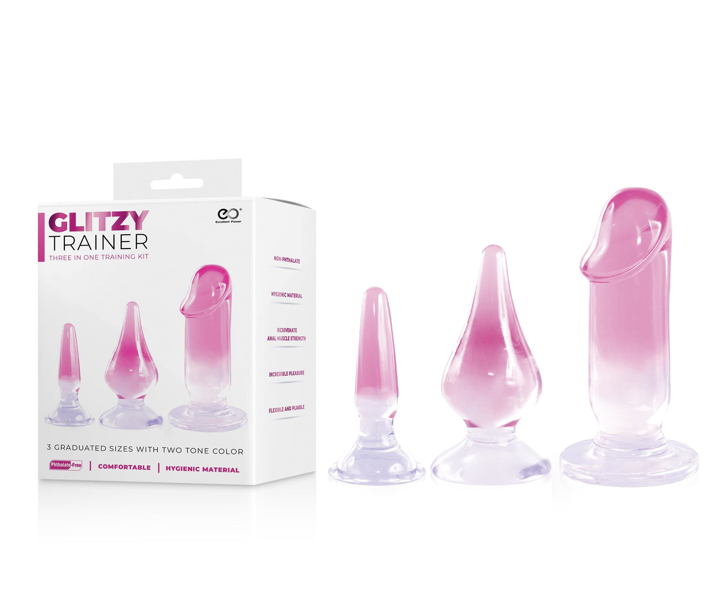 Anal Plug kit Glitzy Trainer 5.5 Pink