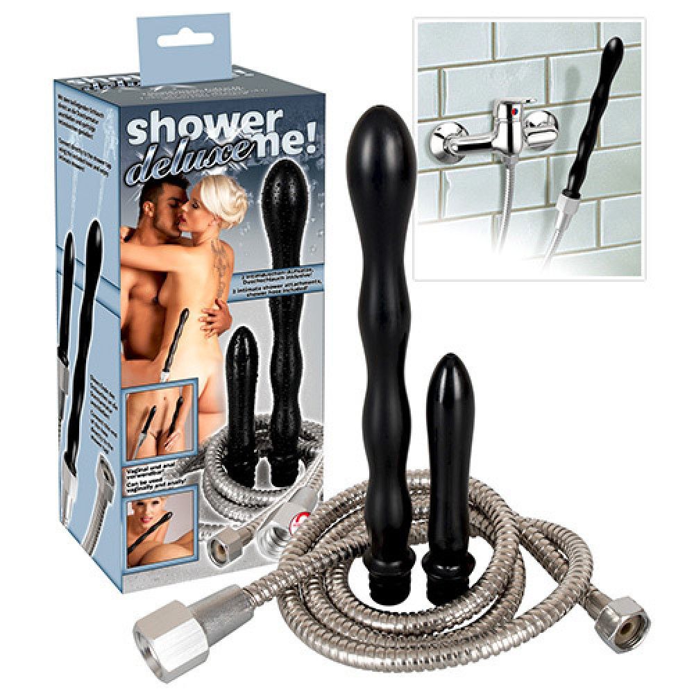 Anal shower with phallus cleaner