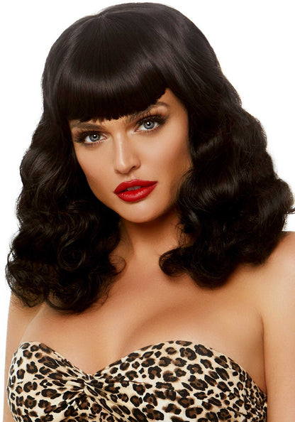 Retro Bang Curly Bob Sexy Wig