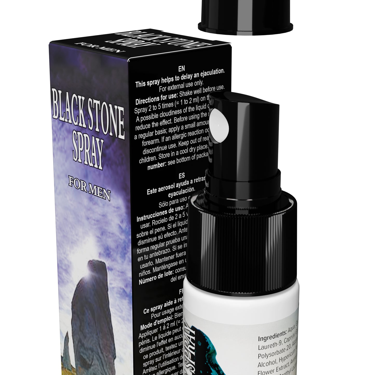 Delay spray black stone